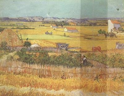 Vincent Van Gogh Havest at La Crau,wtih Mountmajour in the Background (nn04) France oil painting art